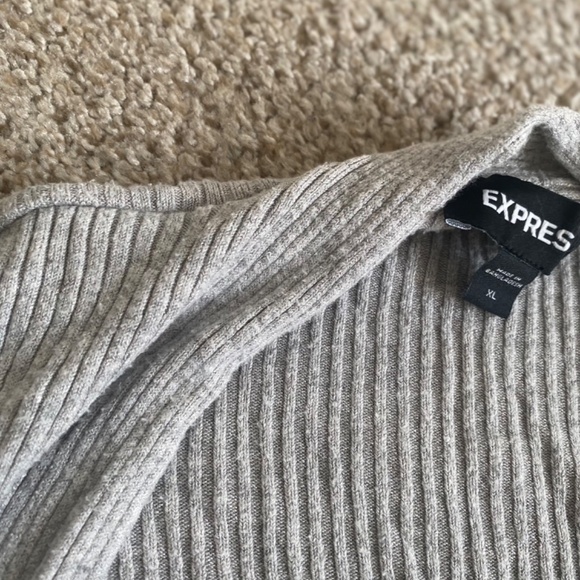 Express Women’s Grey Long Sleeve Cardigan Size XL - Picture 7 of 13